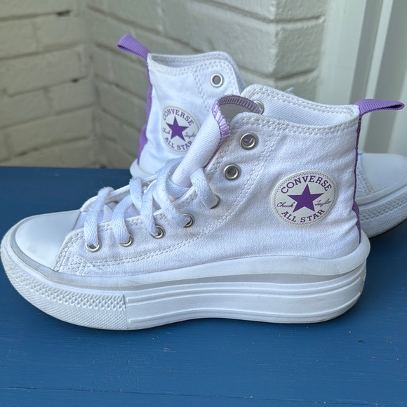 Converse White and Lavender High-Tops - Picture 6 of 13